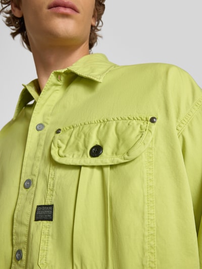 G-Star Raw Oversized Fit Freizeithemd mit Kentkragen Neon Gelb 3