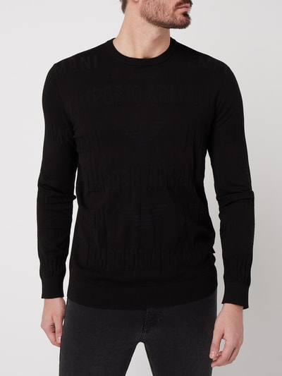 Emporio Armani Pullover met reliëflogo Zwart - 4