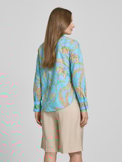 Emily Van den Bergh Regular Fit Bluse mit Tunikakragen Aqua 5