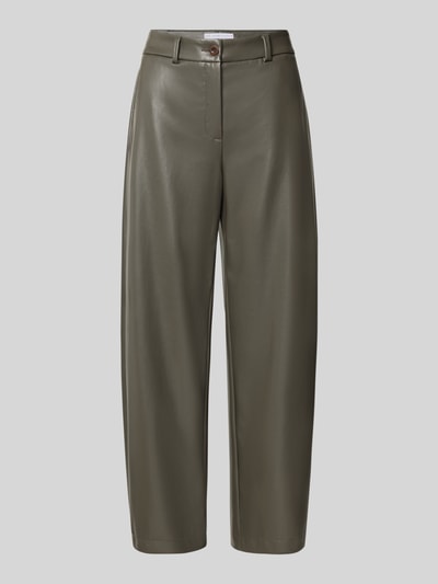 Raffaello Rossi Regular Fit Kunstlederhose mit Gürtelschlaufen Modell 'PHIBI' Oliv 1