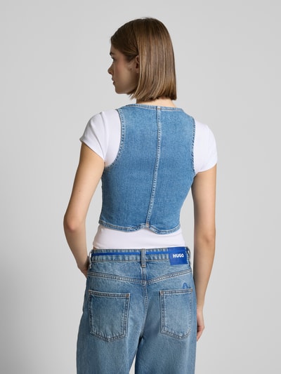 Hugo Blue Jeansweste mit Knopfleiste Modell 'Gardenia' Jeansblau 5