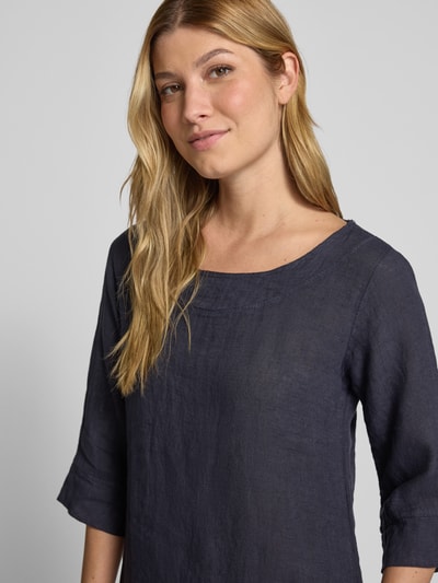 ZABAIONE Knielange jurk van puur linnen Donkerblauw - 3