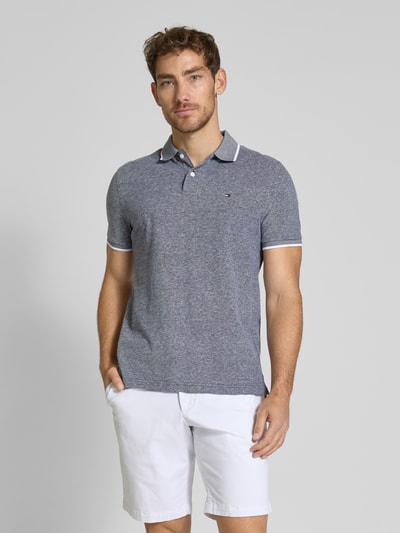 Tommy Hilfiger Regular Fit Poloshirt aus Baumwoll-Leinen-Mix Marine 4