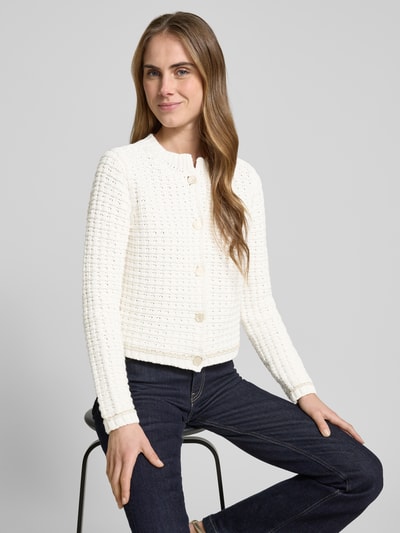 Rich & Royal Cardigan mit Strukturmuster Offwhite 3