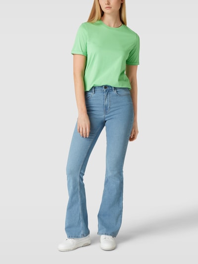 Pieces T-shirt z okrągłym dekoltem model ‘Ria’ Trawiasty zielony 1