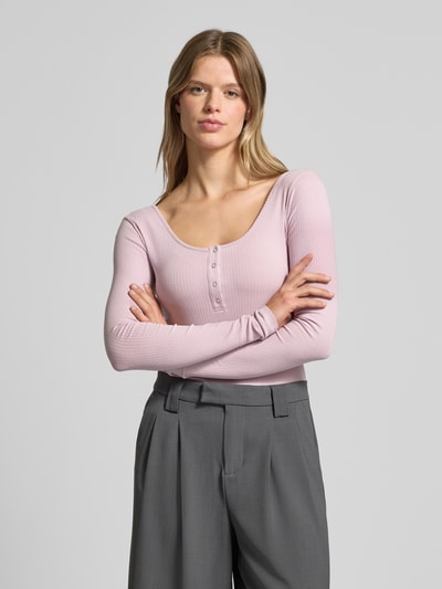 Pieces Slim fit shirt met lange mouwen en katoen, model 'KITTEN' Roze - 4