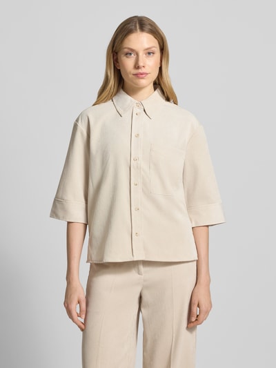 OPUS Relaxed fit overhemdblouse met borstzak, model 'Faisa' Zand - 4