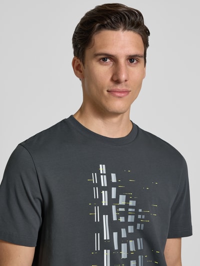BOSS Green Regular Fit T-Shirt aus Baumwoll-Mix Modell 'GRX ZONE' Dunkelgrau 3