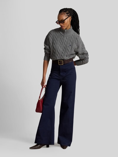 Polo Ralph Lauren Regular Fit Troyer aus Woll-Mix Mittelgrau Melange 1