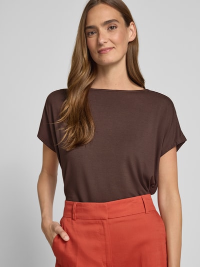 s.Oliver RED LABEL Relaxed Fit Jersey-Shirt aus Viskose-Mix Dunkelbraun 3