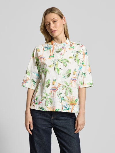 Emily Van den Bergh Bluse mit Maokragen und 1/2-Arm Offwhite 4