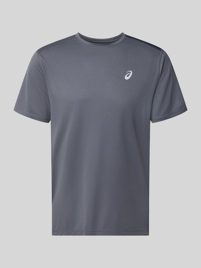 Produktfoto, Regular Fit T-Shirt mit Logo-Print von ASICS in Grau, glatte Oberfläche, Rundhalsausschnitt, kurzärmlig, Rückenlänge 71 cm w rozmiarze M