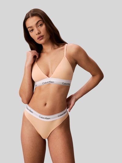 Calvin Klein Underwear Bralette aus Baumwoll-Mix mit Logo-Bund Apricot 4