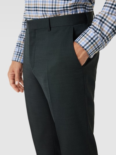 BOSS Spodnie do garnituru z wpuszczanymi kieszeniami w stylu francuskim model ‘Leon’ Ciemnozielony 3