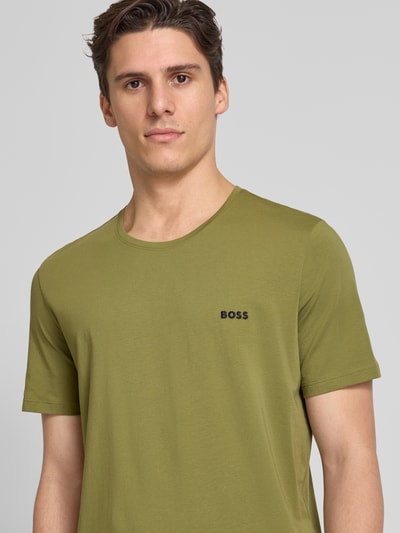 BOSS T-Shirt mit Label-Stitching Oliv 3