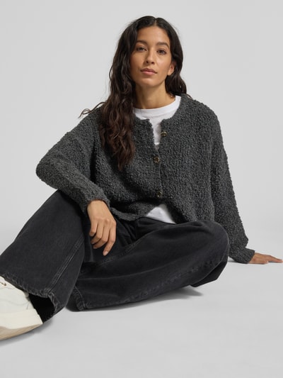 VILLA SOPHIE Loose fit gebreid jack met wol Antraciet - 3