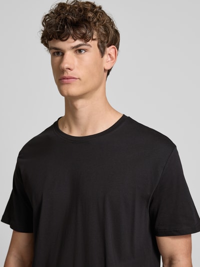 Only & Sons T-shirt met labeldetail, model 'MATT' Zwart - 3