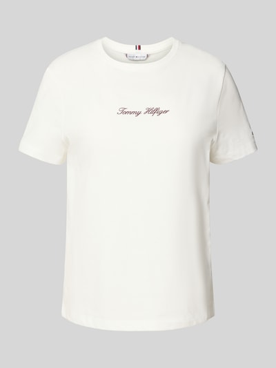 Tommy Hilfiger T-shirt o kroju regular fit z czystej bawełny Écru 2