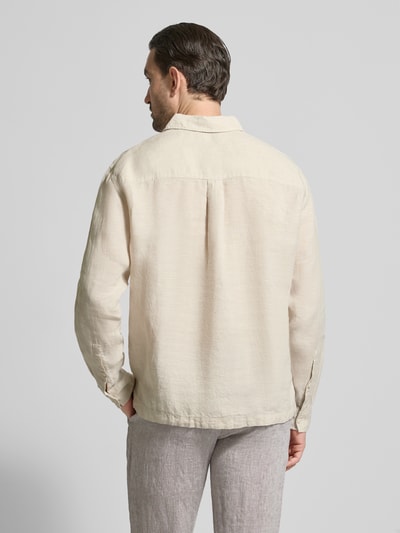 Jake*s Studio Men Regular Fit Freizeithemd aus Leinen mit Kentkragen Beige 5