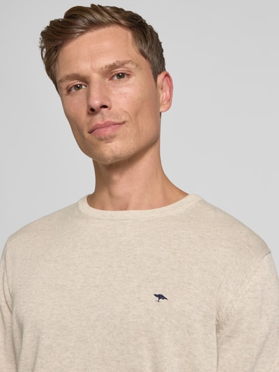 Fynch-Hatton Gebreide pullover met ronde hals Offwhite - 3