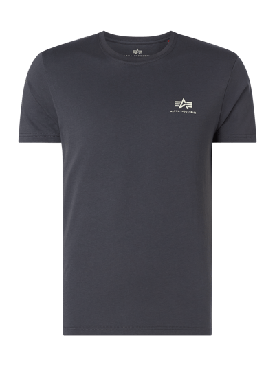 Alpha Industries T-shirt met logoprint, model 'Basic T' Donkergrijs - 1