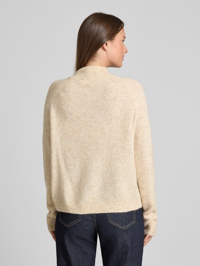 MSCH Copenhagen Strickpullover mit Stehkragen und Knopfleiste Beige 5