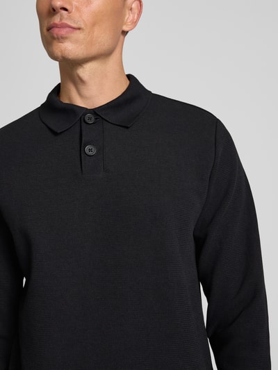MCNEAL Pullover mit Polokragen und Knopfleiste Black 3