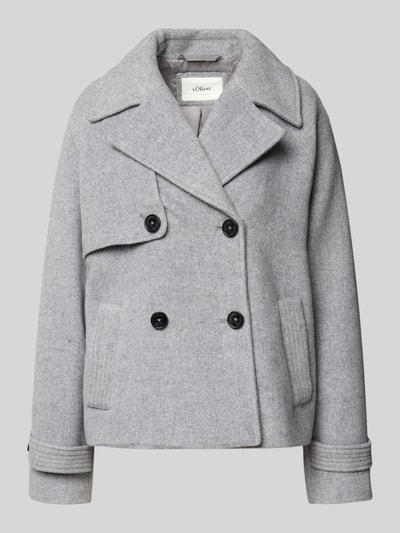 s.Oliver RED LABEL Kurtka o kroju relaxed fit z dodatkiem wełny Jasnoszary melanż 2