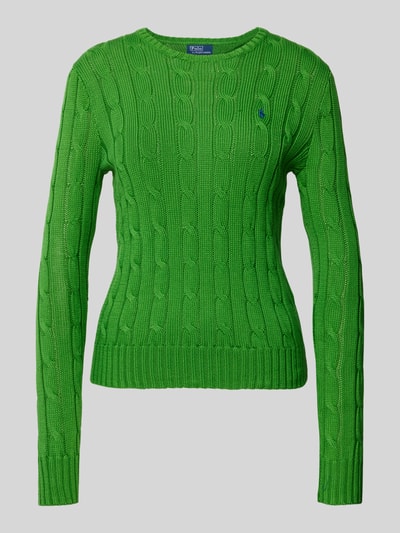 Polo Ralph Lauren Gebreide pullover met kabelpatroon, model 'JULIANNA' Smaragdgroen - 2