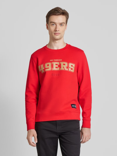 BOSS Orange Sweatshirt mit Label-Patch Modell 'NFL' Hellrot 4