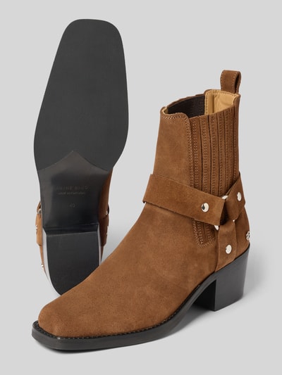 Anine Bing Boots aus Rindsnappa mit Metallkappe Dunkelbraun 4