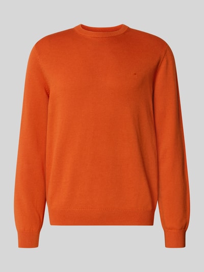 Christian Berg Men Gebreide pullover met ribboorden Oranje gemêleerd - 2