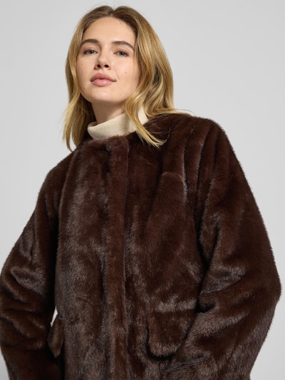 Lauren Ralph Lauren Kurtka ze sztucznego futra z kieszeniami z patką Ciemnobrązowy 3