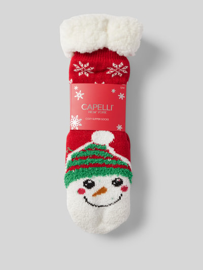 CAPELLI NEW YORK Socken mit Teddyfell Rot 3