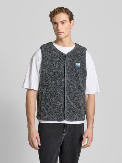 American Vintage Gilet met labeldetail, model 'HOCKTOWN' Antraciet - 4
