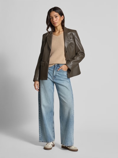 Christian Berg Woman Sweter z dzianiny z dekoltem w serek Piaskowy melanż 1