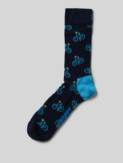 Happy Socks Socken mit Motiv-Stitching Modell 'Bike' Marine 1