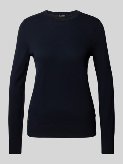 Lauren Ralph Lauren Strickpullover mit geripptem Rundhalsausschnitt Modell 'SHAVONNE' Dunkelblau 2