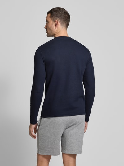 BOSS Longsleeve mit Label-Stitching Marine 5