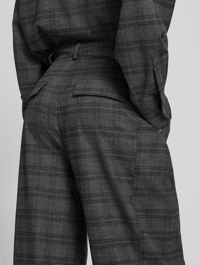 Style Icon Collection Barrel-Cut-Hose mit Karomuster – curated by Vera van Erp Dunkelgrau Melange 3