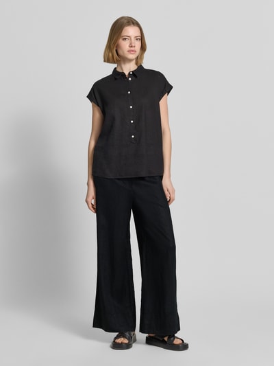 Tommy Hilfiger Loose Fit Weite Hose aus reinem Leinen BLACK 1