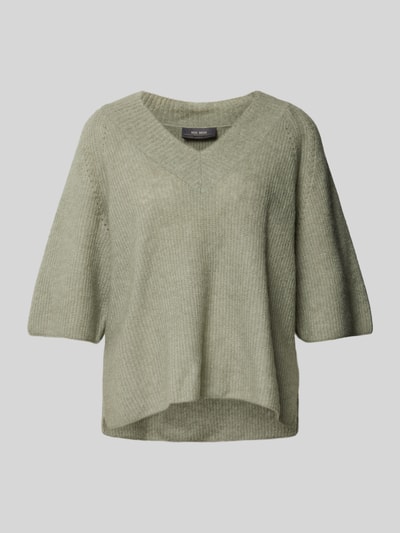 MOS MOSH Strickpullover mit V-Ausschnitt Modell 'TACI' Oliv 2