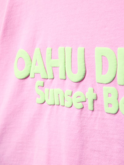 Mango T-Shirt mit geripptem Rundhalsausschnitt Pink 2