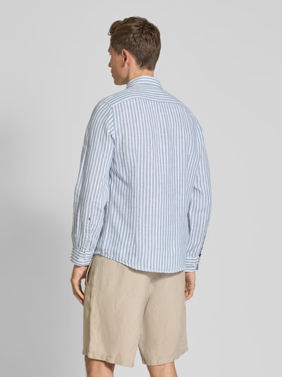 SEIDENSTICKER Koszula jeansowa o kroju slim fit z mieszanki lnu z kołnierzykiem typu kent Zielony 5