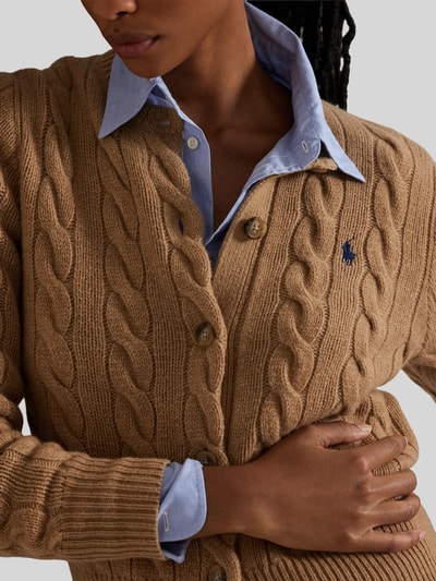 Polo Ralph Lauren Regular Fit Strickjacke aus Wolle mit Kaschmir-Anteil Camel 3