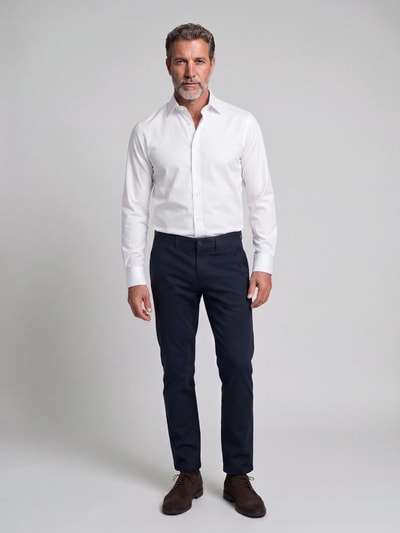 OLYMP Modern Fit Businesshemd aus reiner Baumwolle Modell 'Global Kent' Weiss 1