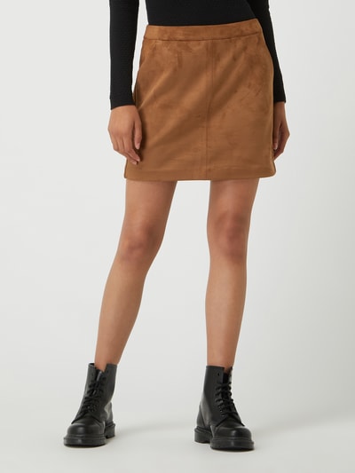 Vero Moda Spódnica mini z imitacji skóry welurowej model ‘Dina’ Koniakowy 4