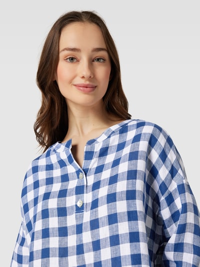 Christian Berg Woman Blouseshirt van puur linnen met vichy-ruiten Marineblauw - 3