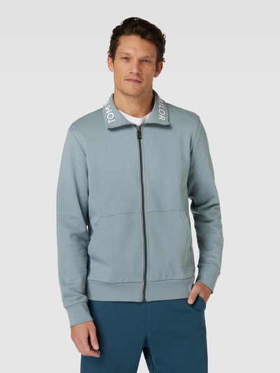 Tom Tailor Sweatjacke mit Label-Print und Eingrifftaschen Mint 4