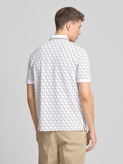 bugatti Slim Fit Poloshirt im Allover-Look Weiss 5